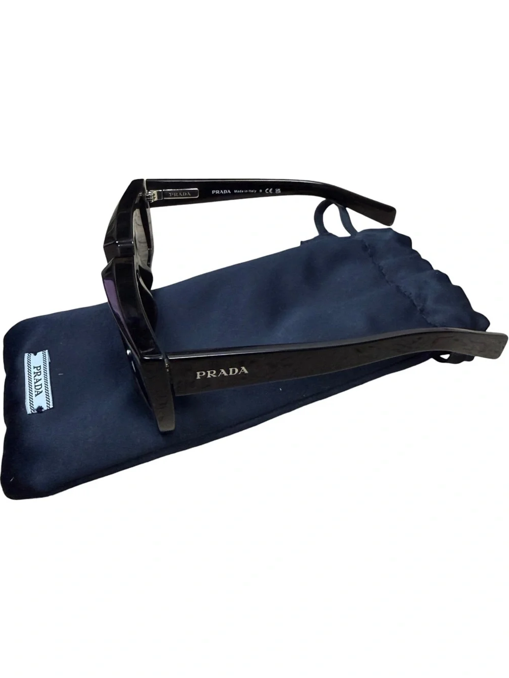 Prada SPR24Y Black Square Frame Unisex Sunglasses